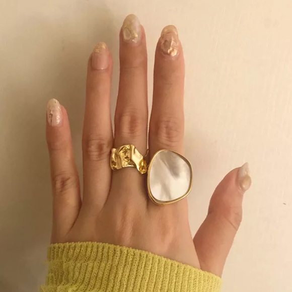 🐚 Elegant Shiny Shell Statement 925 Ring 💍 - Picture 3 of 5